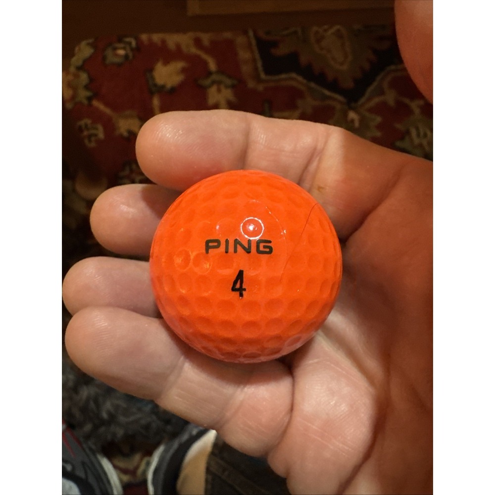 Vintage PING 1 Eye Golf Ball Two Tone #4 Orange White No Karsten